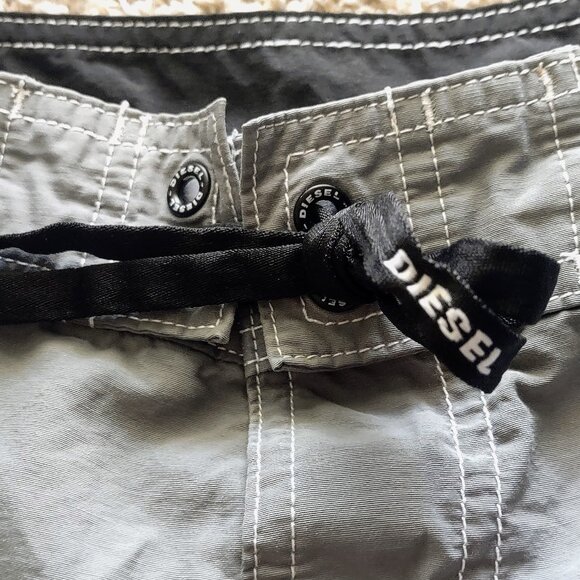 Diesel Grey Shorts Lined Swimwear Swim Trunks Only the Brave Mohawk Guy (Large) - Picture 6 of 16